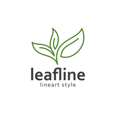 Leaf line art style logo