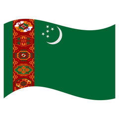 turkmenistan national flags icon vector symbol of country