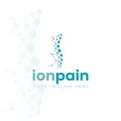 ion pain logo, creative back bone with ion style vector
