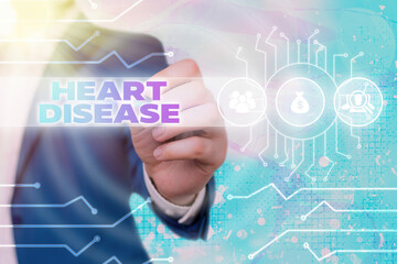 Handwriting text Heart Disease. Conceptual photo A type of disease that affects the heart or blood vessels System administrator control, gear configuration settings tools concept