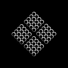 Rhombus from dots icon. Black background eps ten