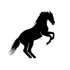 Fototapeta na wymiar Horse standing silhouette on isolated background