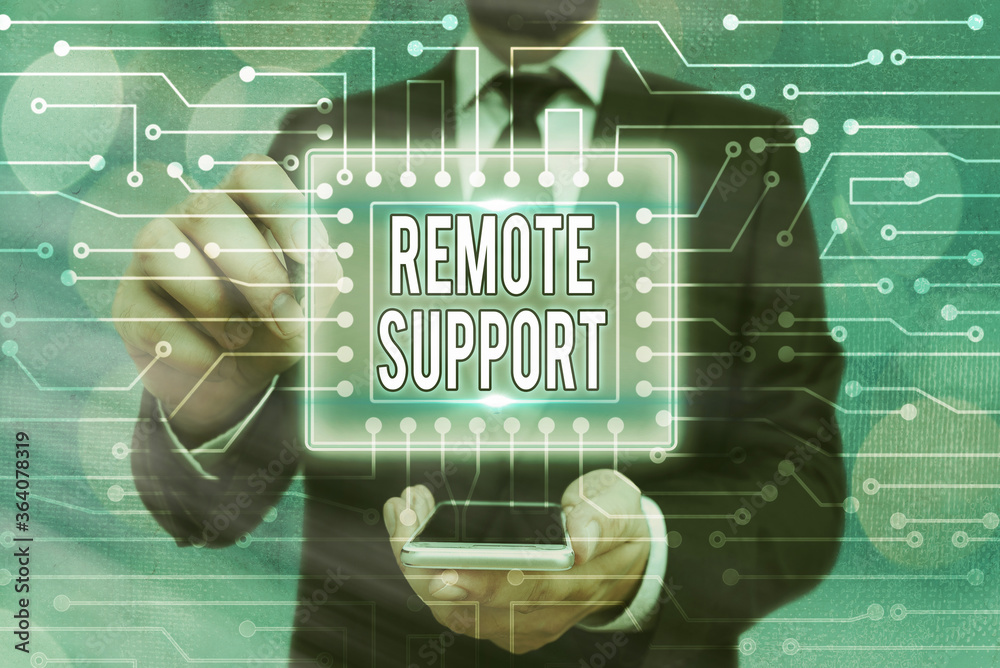 Poster handwriting text remote support. conceptual photo type of secure service, which permits representati