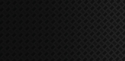 Black Checker plates pattern background texture.