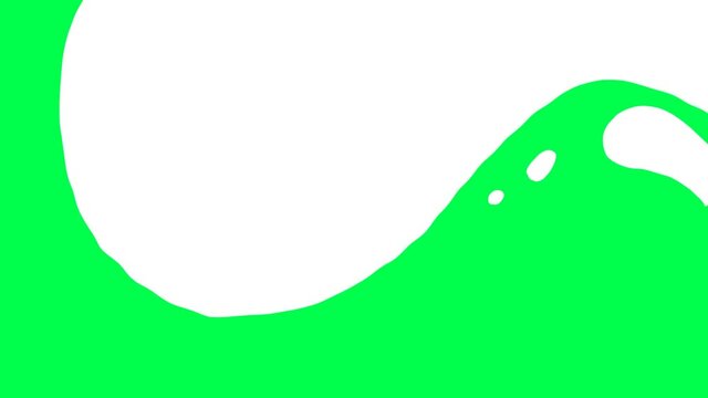 White liquid on green screen background 