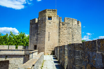 Walking along walls of Aigues-Mortes