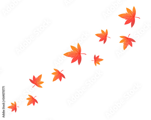 舞い落ちる紅葉のイラスト 紅葉 楓 Wall Mural Nisi
