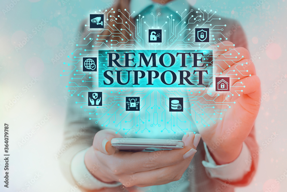Poster text sign showing remote support. business photo text type of secure service, which permits represen