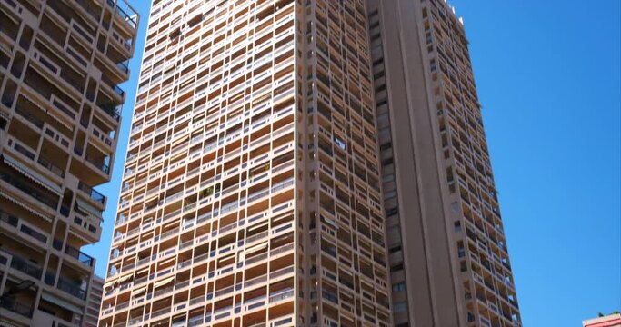 Establishing shot with a scyscraper in Monaco