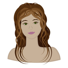 face and shoulders of a girl - a beauty or a fairy princess