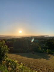 sunset over the river