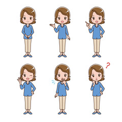 
Illustrations of women in various poses