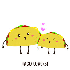 Cute happy delicious taco vector design