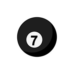 Billiard ball icon. 7 number ball symbol modern, simple, vector, icon for website design, mobile app, ui. Vector Illustration