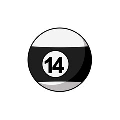 Billiard ball icon. 14 number ball symbol modern, simple, vector, icon for website design, mobile app, ui. Vector Illustration