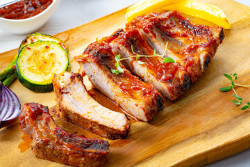 Grilled Sparerib with various vegetables