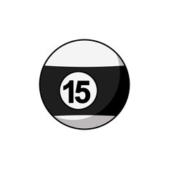 Billiard ball icon. 15 number ball symbol modern, simple, vector, icon for website design, mobile app, ui. Vector Illustration