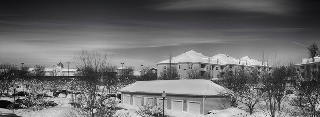 A wintry landscape after a blizzard