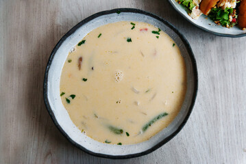 Thai soup with coconut milk