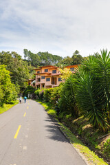 Fototapeta na wymiar Costa Rica road in the San Jose hills