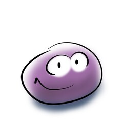 Purple ball with big eyes