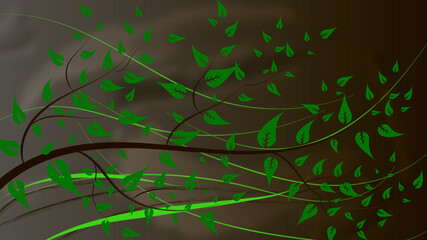 Beautiful decorative flowers with herbs on a gradient background