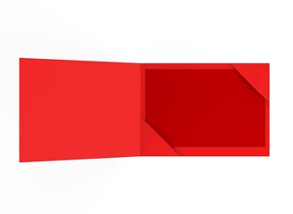 Blank  plastic card mockup inside paper booklet holder, Customer loyal booklet envelope. 3d rendering