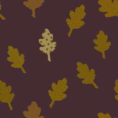 Vector seamless pattern of leaves . Background for textile or book covers, wallpapers, design, art, printing
