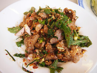Thailand food pork salad