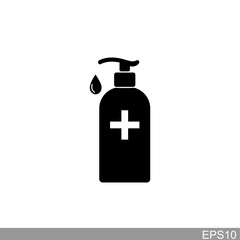 Hand sanitizer icon on white bacground