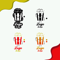 Popcorn logo, Popcorn, Black and white popcorn logo,  Vector logo,  Popcorn Vector