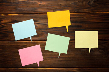 Cardboard Structure With colorful Paper Speech Bubbles