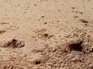 The texture of the sand. Desert landscape. Barren land.