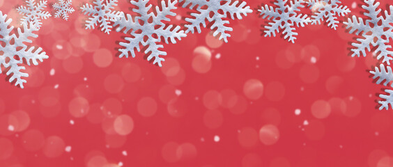 snow flakes and Winter art design background.