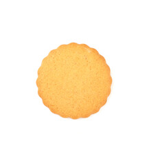 Gingerbread cookies are round in shape, isolated on a white background