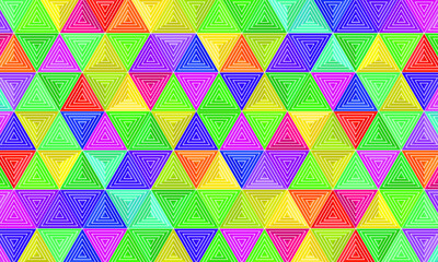 Creative rainbow colors background of triangular shapes and lines