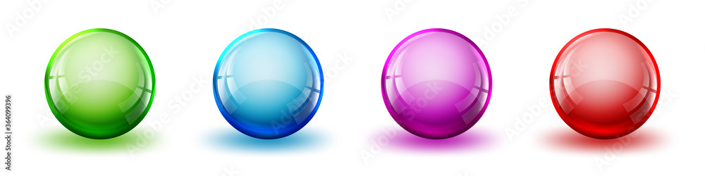 Canvas Prints set of color glossy balls. vector bright balls isolated