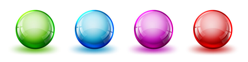 Set of color glossy balls. Vector bright balls isolated