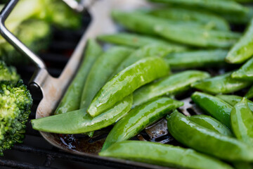 Close-up of grilled vegetables outside