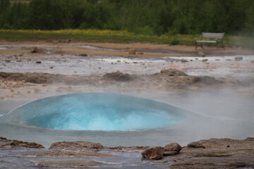 Geothermalgebiet am großen Geysir und Strokkur in Südisland