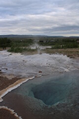 Geothermalgebiet am großen Geysir und Strokkur in Südisland