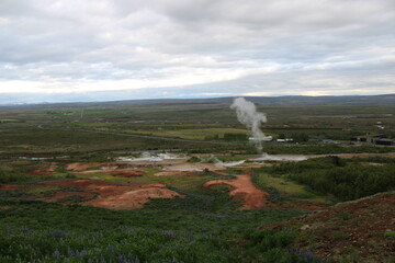 Geothermalgebiet am großen Geysir und Strokkur in Südisland