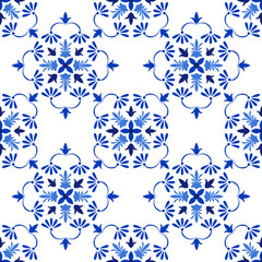 Azulejos portuguese traditional ornamental tile