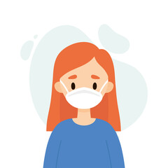Young woman wearing a face mask