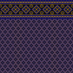 Indonesia Batik Tenun Background Pattern, Sumatra Pattern in Purple and Green Color