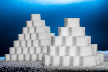 Pyramid of sugar blocks