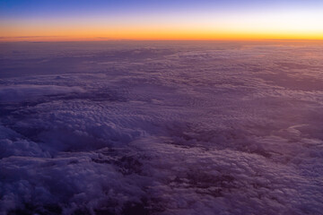 Fototapeta premium Aerial view of high altitude clouds during sunset