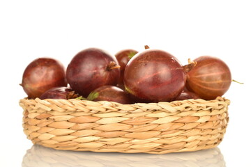 Ripe juicy organic agrus, close-up, isolated on white.