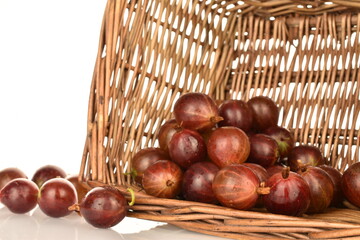 Obraz premium Ripe juicy organic agrus, close-up, isolated on white.