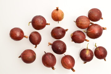 Ripe organic agrus, close-up, on ceramic dishes.